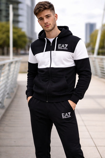 Chándal EA7  armani negro y blanco