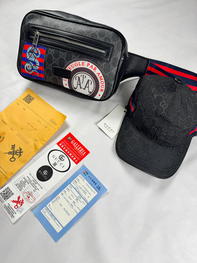 Bandolera y gorra gucci