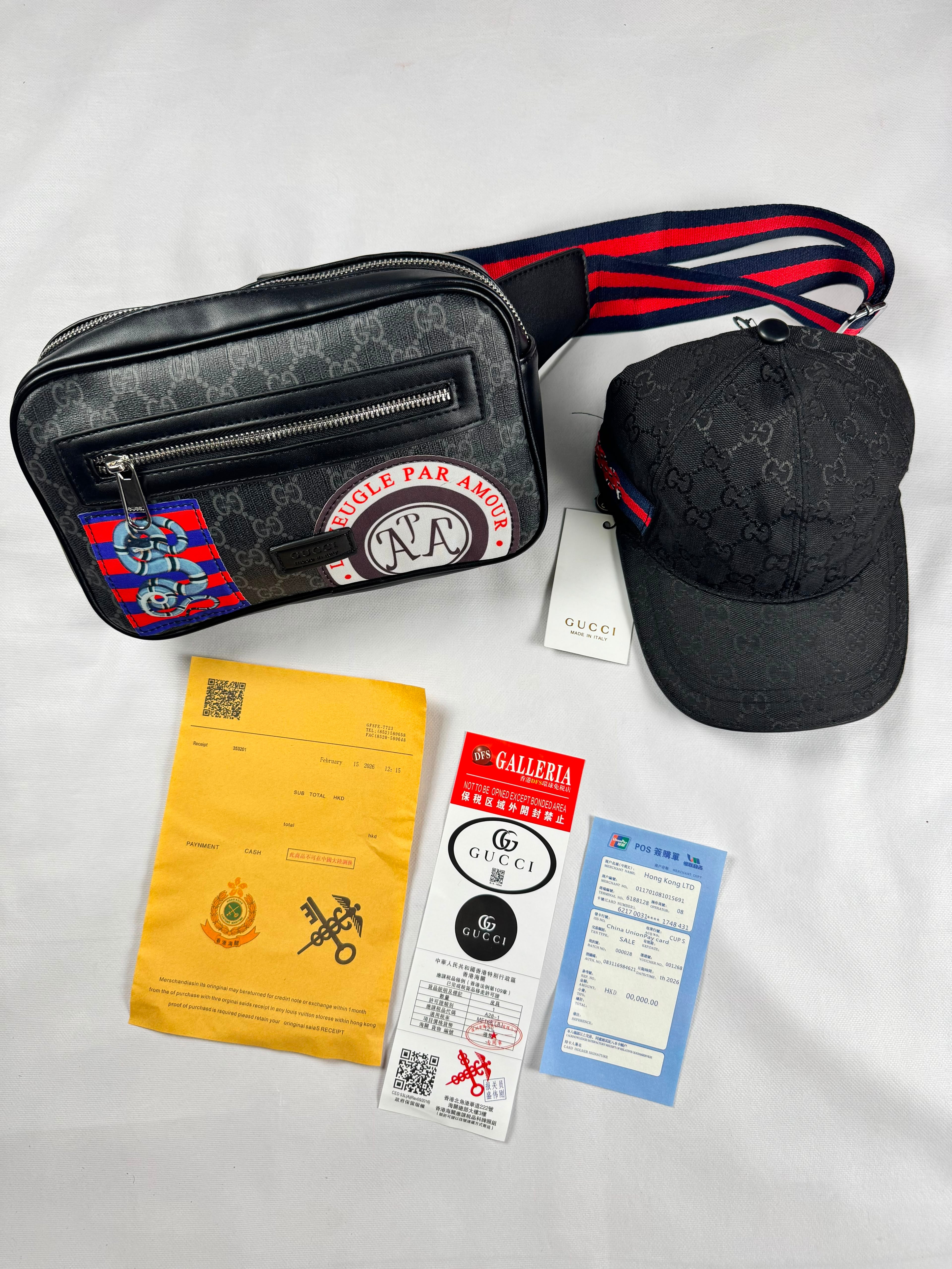 Bandolera y gorra gucci