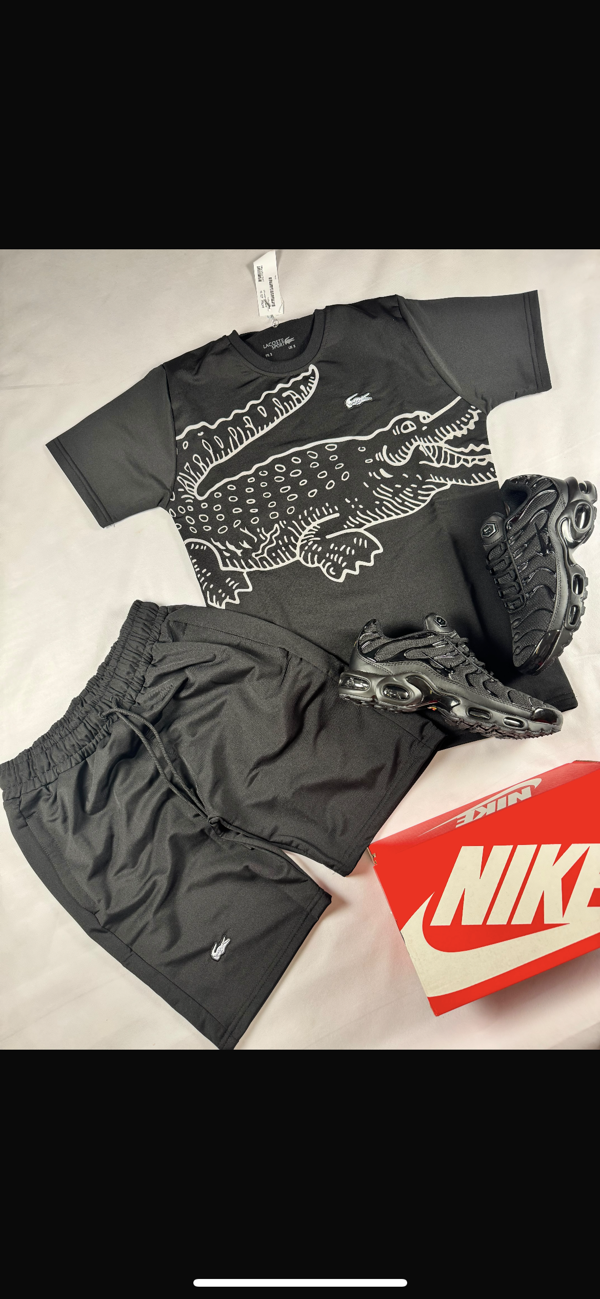 Conjunto lacoste negro y zapatillas TN negras
